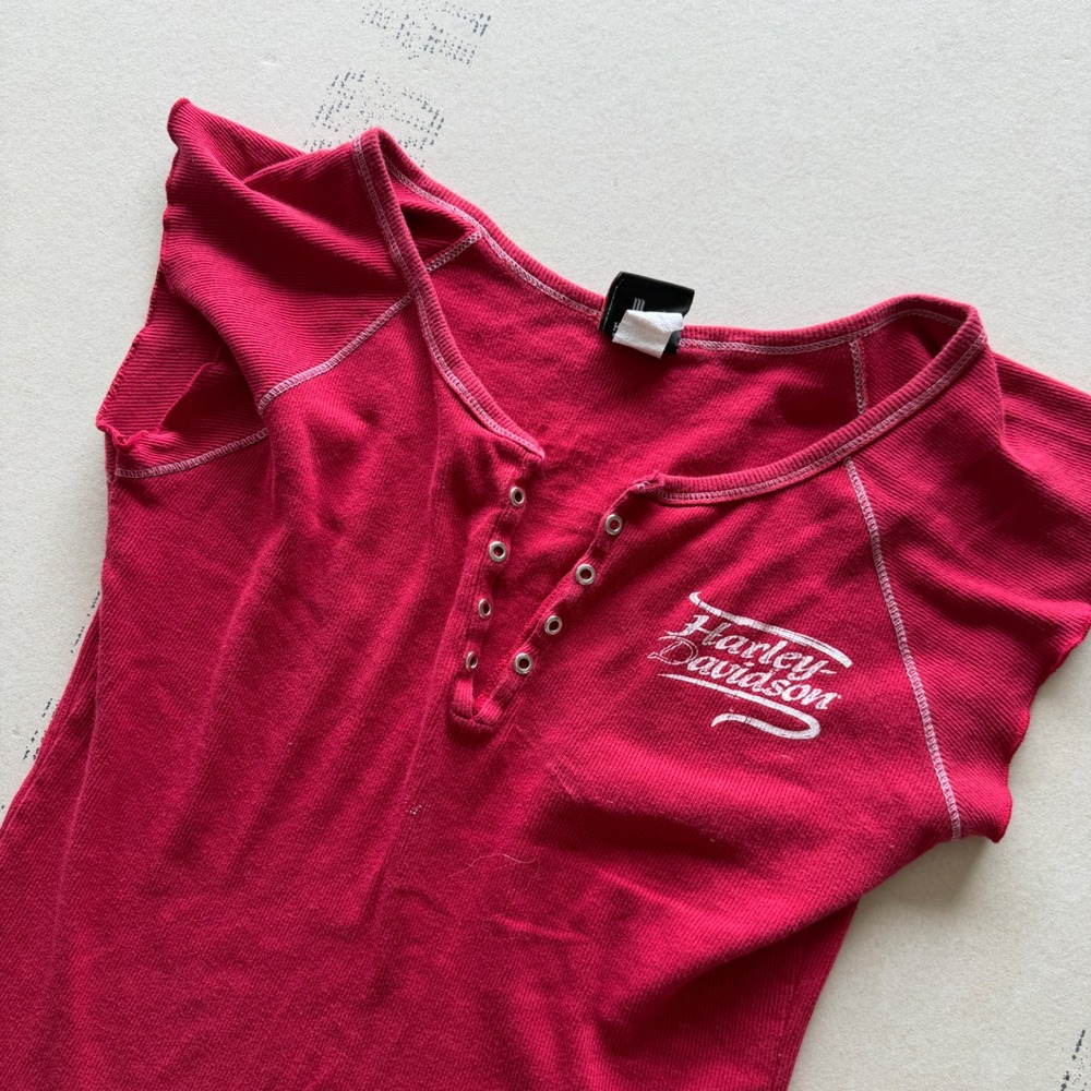 Y2K Harley Davidson Henley T-shirt